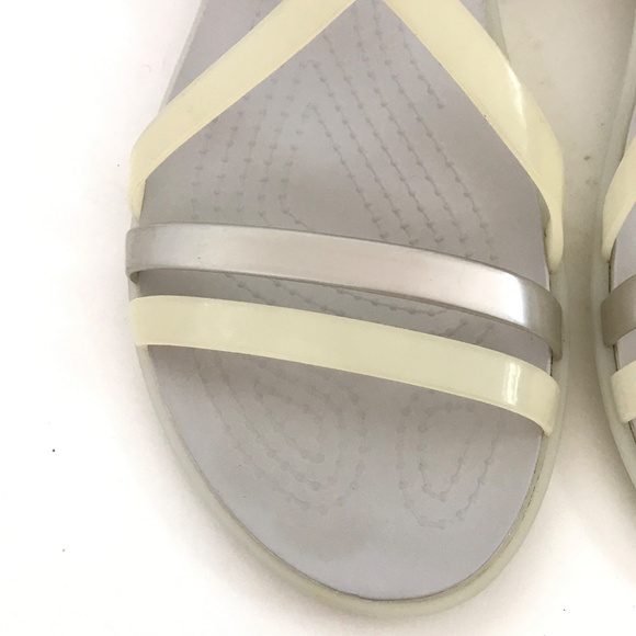 CROCS Isabella Strappy Sandals Flat Comfort Sandals Yellow Women’s  Size 8 - Picture 6 of 16
